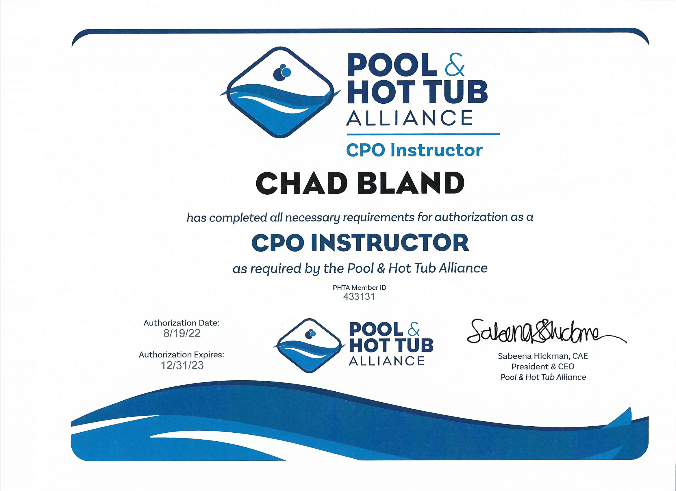 phta cpo instructor certificate